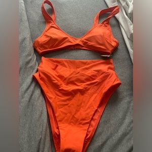 NWT AAerie High Rise Swim Set - Orange